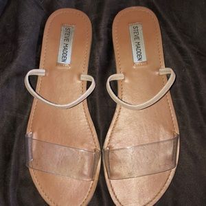 Steve Madden clear strap flats